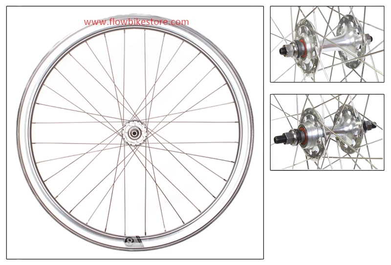 Rueda Trasera Fixie 700 Origin 8 Plata Pulido Buje Sellado Aligerado